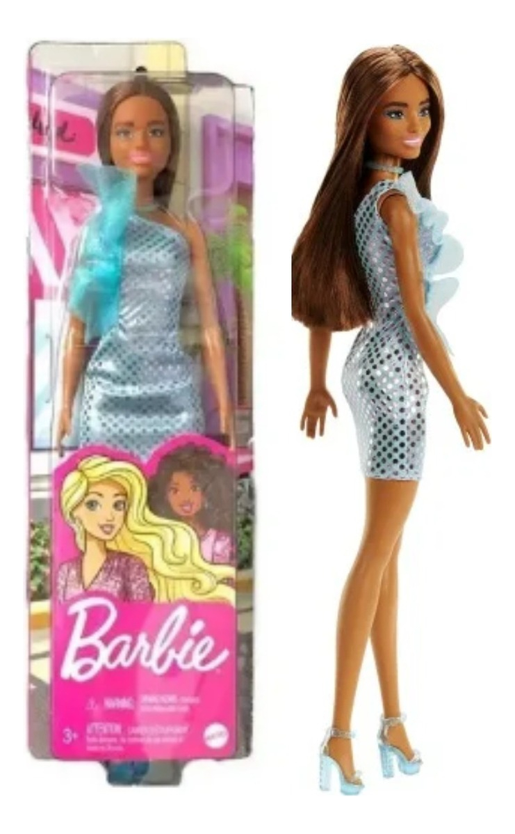 Boneca Fashionistas Barbie Morena Glitter Original Loja da Dias