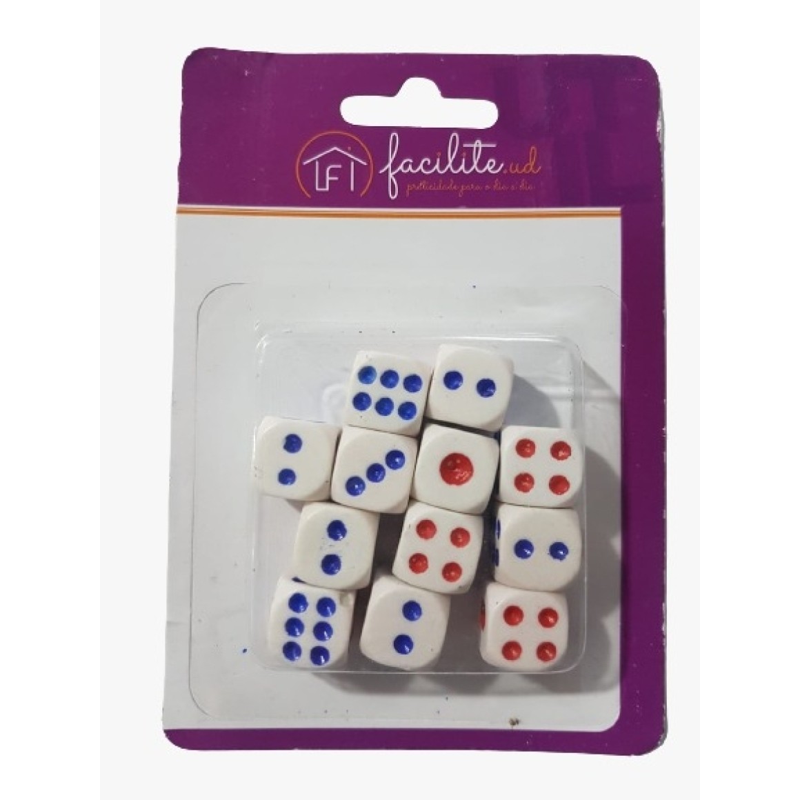 Kit 12 Dados De Plástico para jogo tabuleiro