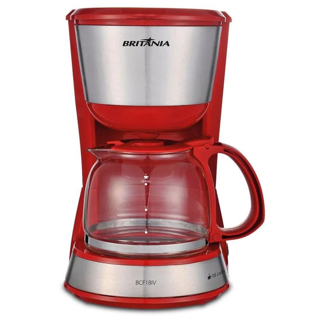 Cafeteira Britânia Inox Plus BCF18lV C/ Jarra de Vidro 220V - NOVO