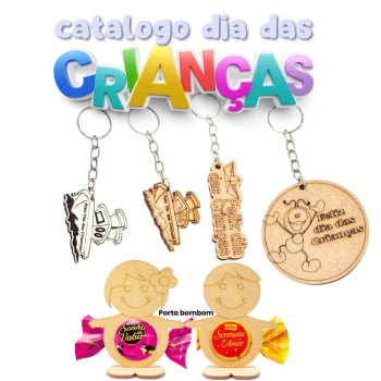 Kit 10 Chaveiros Dia Das Crianças Em Mdf Lembrançinha