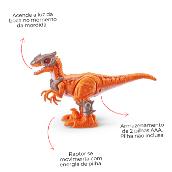 Boneco Robo Alive Dinossauro - Dino Wars - Raptor Original