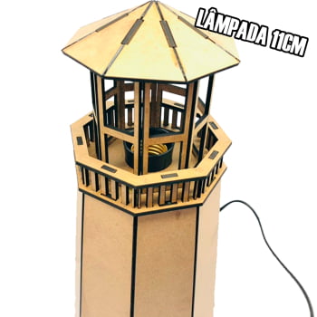 Abajur Farol Náutico em MDF p/ Lâmpada Led 