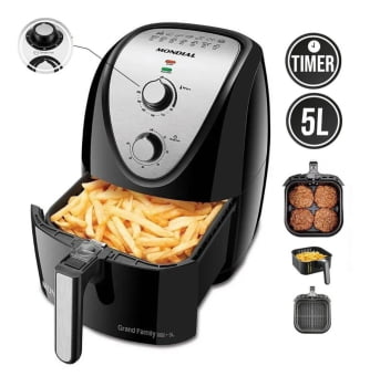 Air fry Fritadeira Mondial Afn-50 5L Preto/inox 127v - Novo