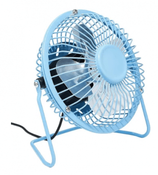 Mini Ventilador Usb Computador Balcão Mesa Azul