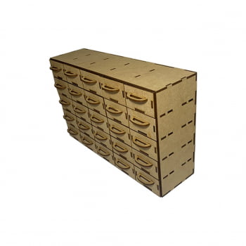 Gaveteiro Organizador 31x19x9cm em MDF Cru c/ puxador