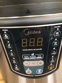 Panela elétrica pressão Midea PPA7 Inox/Preto 110v - Outlet