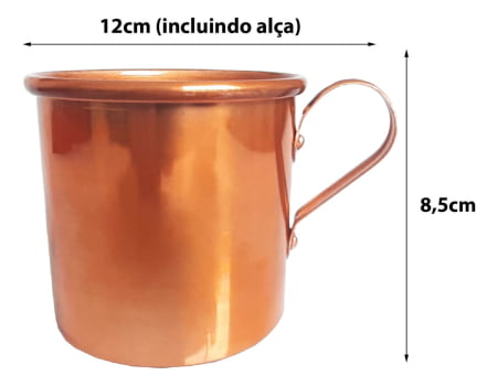 Caneca Copo Moscow Mule Alumínio Cor Cobre 350ml