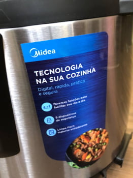 Panela elétrica pressão Midea PPA7 Inox/Preto 110v - Outlet