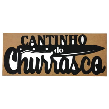 Placa Decorativa Cantinho Do Churrasco em Mdf Preto