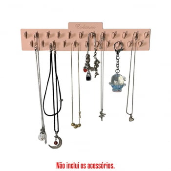 Suporte Parede Organizador Colares 30cm Rosa