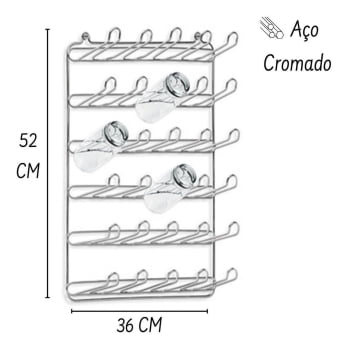 Secador Copos 30 Lugares Parede 53x37x12