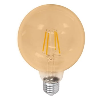 Lâmpada Filamento Led Ballon G125 Retrô Vintage Âmbar