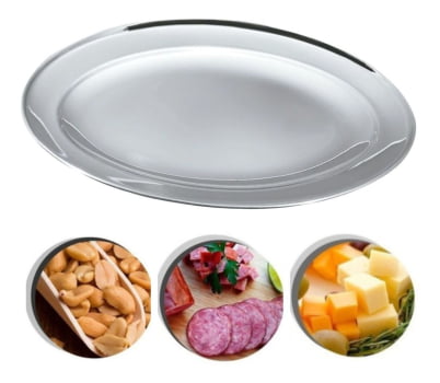 Travessa Funda Oval em Inox 24cm