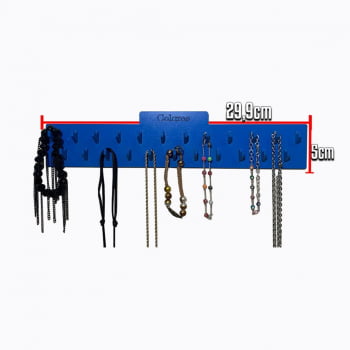 Suporte Parede Organizador Colares 30cm Azul