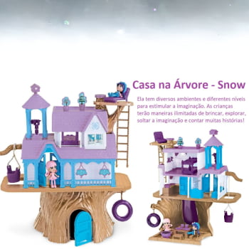 Casinha na Arvore Snow Completa Com 2 Bonecas + Acessorios