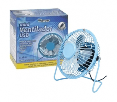 Mini Ventilador Usb Computador Balcão Mesa Azul