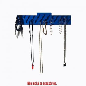 Suporte Parede Organizador Colares 30cm Azul