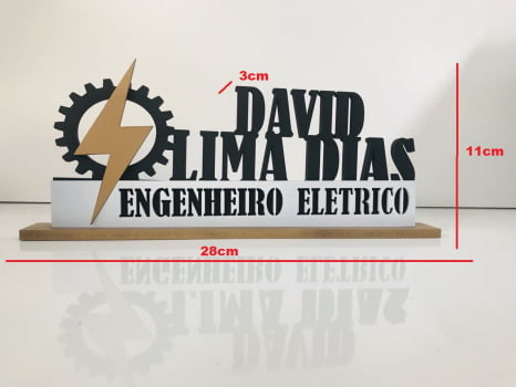 Placa Decorativas Personalizadas com nome e profissão em Mdf