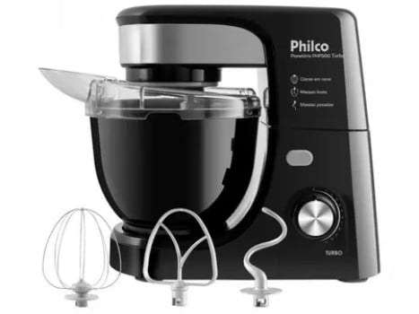 Batedeira Philco Planetária Php500 Turbo Inox Preto 220v - NOVO