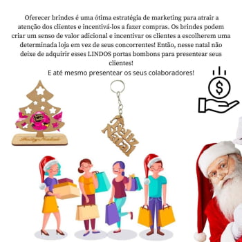 10 Lembrancinha Porta Bombom + 10 Chaveiros Feliz Natal