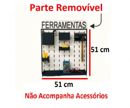 Painel Organizador de Ferramentas em MDF Com 7 Suportes