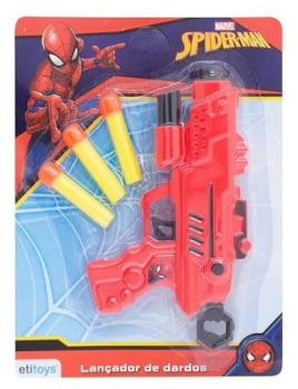 Pistola De Brinquedo Lanca Dardo Homem Aranha 4pcs Spiderman