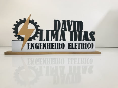 Placa Decorativas Personalizadas com nome e profissão em Mdf