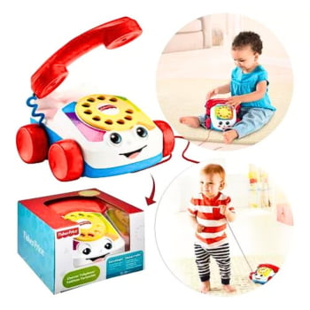 Brinquedo Para Bebês Novo Telefone Feliz Puxar Fisher-price