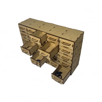 Gaveteiro Organizador 31x19x9cm em MDF Cru c/ puxador