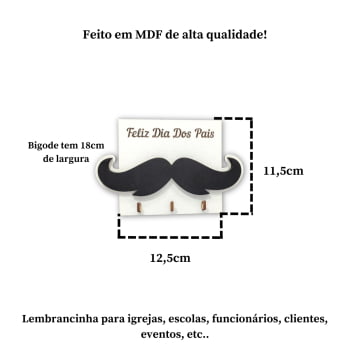 Porta Chaves Bigode Dia Dos Pais Em Mdf