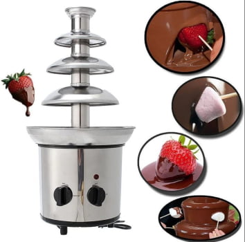 Fonte Cascata De Chocolate Grande 4 Torres Fondue 220v