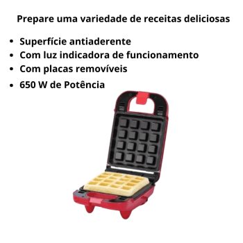 Multi Grill Holstein 3 em 1 com placas intercambiáveis Waffle 220v - Novo