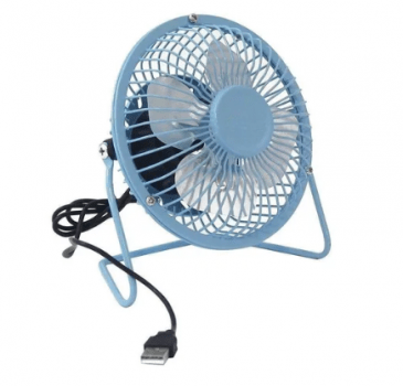 Mini Ventilador Usb Computador Balcão Mesa Azul