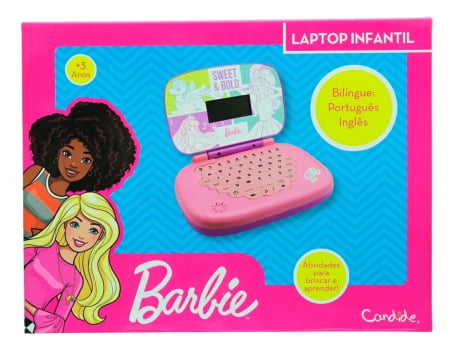 Candide Laptop Barbie Infantil Português/inglês Rosa