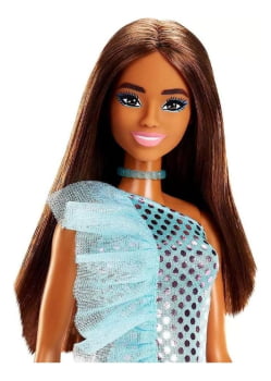 Boneca Fashionistas Barbie Morena Glitter Original 