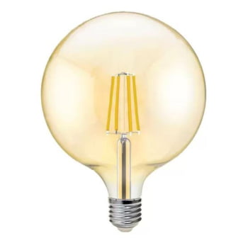 Lâmpada Filamento Led Ballon G125 Retrô Vintage Âmbar