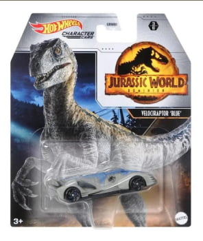 Hot Wheels Jurassic World Character Cars Velociraptor Blue