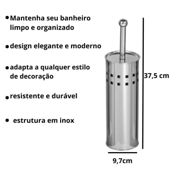 Escova Sanitária em Inox 37,5 x 9,7cm Cromada