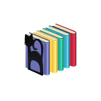 Suporte Porta Livros Gato Preto Bibliocanto