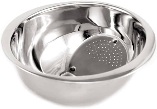 Escorredor De Arroz Em Aço Inox Lavador De Alimentos Prata