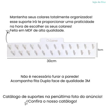 Suporte Parede Organizador Porta Colares Pulseira Branco