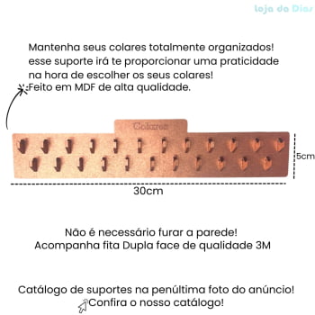 Suporte Parede Organizador Colares 30cm Rose Gold