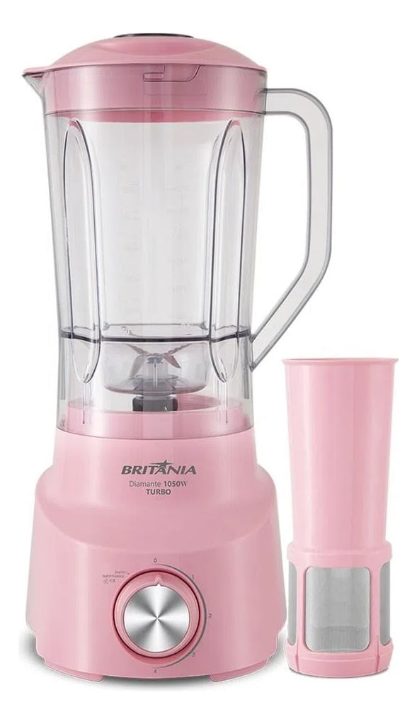 Liquidificador Britânia 2,6L  220v Rosa com 4 Velocidades