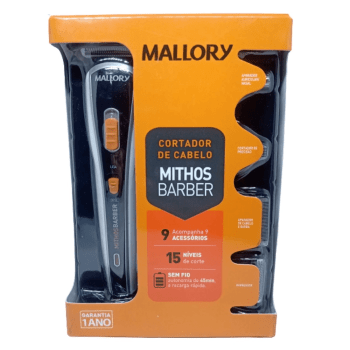 Maquina De Cabelo E Pêlos Mallory Mithos Barber Bivolt - Novo