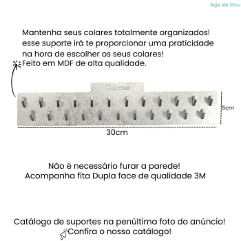 Suporte Parede Organizador Colares 30cm Prata